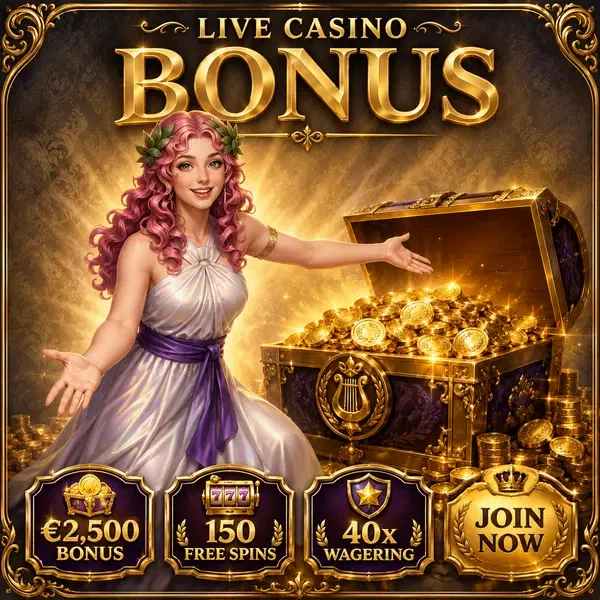 LiraSpin mascotte gebarend naar schatkist die overloopt met live casino bonusmunten