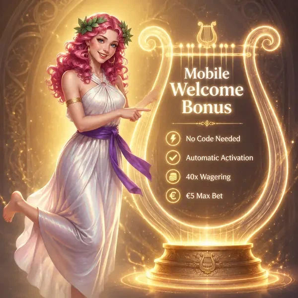 Muse Melody gesticulant vers l'interface de lyre lumineuse pour le téléchargement de l'application mobile LiraSpin