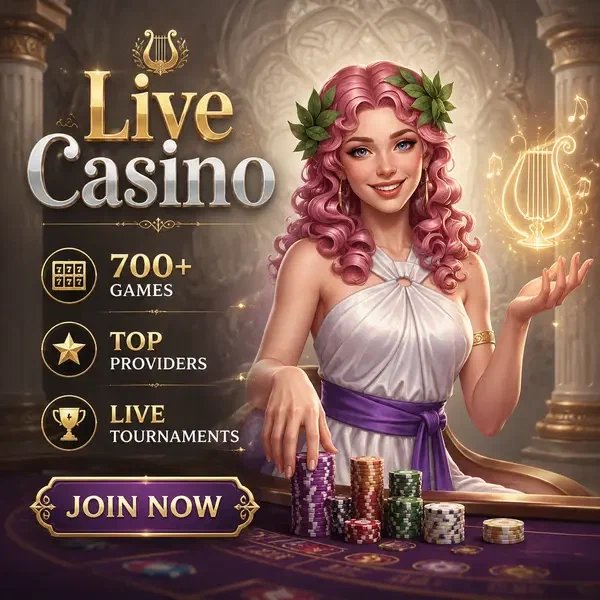 Casino en Direct LiraSpin melody muse s'engageant avec des jetons de poker aux tables de croupiers en direct
